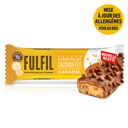 Barre Protéinée Saveur Chocolat, Cacahuètes & Caramel - 12x55g