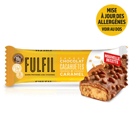 Barre Protéinée Saveur Chocolat, Cacahuètes & Caramel - 12x55g