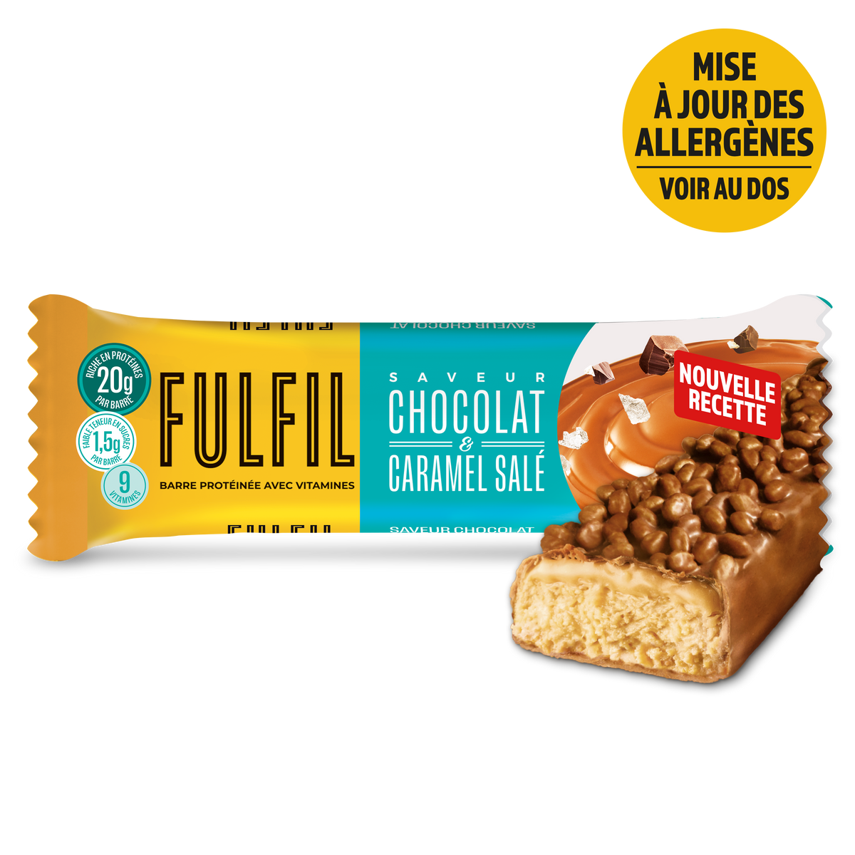 Barre Protéinée Saveur Chocolat & Caramel Salé - 12x55g