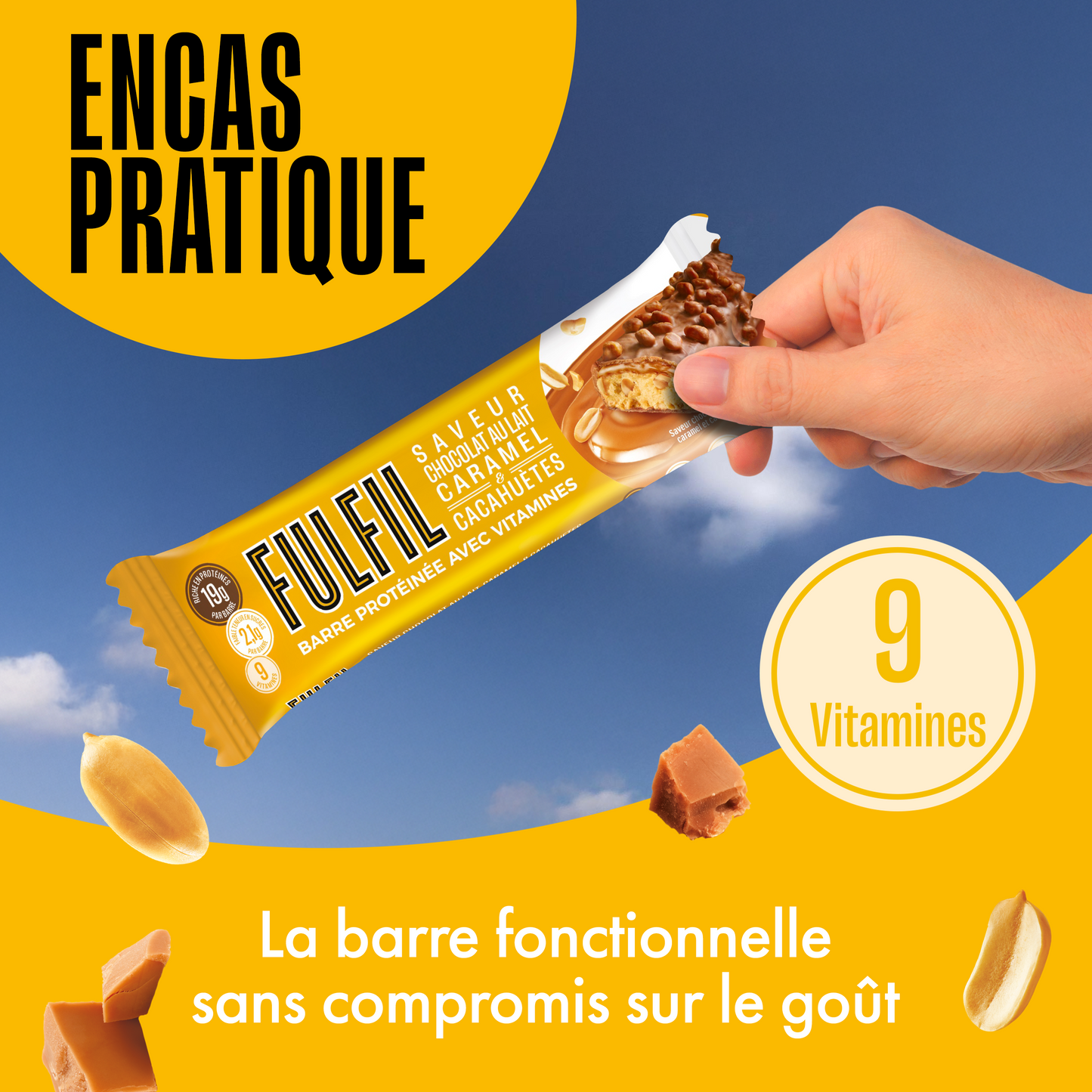 Barre Protéinée Saveur Chocolat, Cacahuètes & Caramel