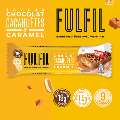 Barre Protéinée Saveur Chocolat, Cacahuètes & Caramel - 12x55g