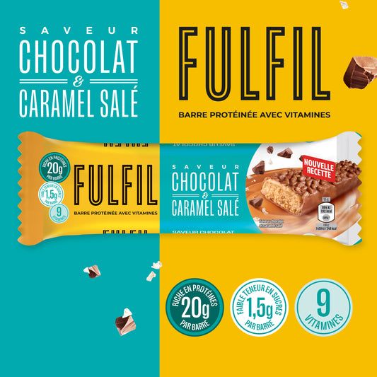 Barre Protéinée Saveur Chocolat & Caramel Salé - 12x55g