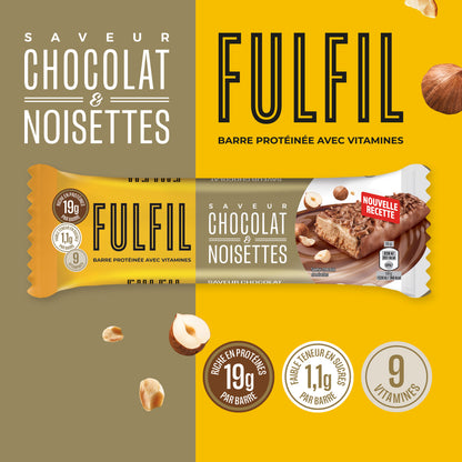 Barre Protéinée Saveur Chocolat & Noisettes - 12x55g