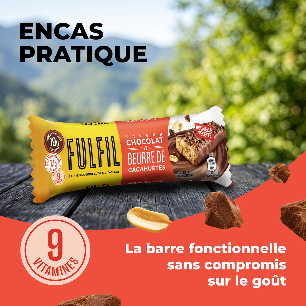 Barre Protéinée Saveur Chocolat & Beurre De Cacahuètes - 12x55g