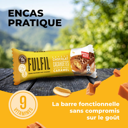Barre Protéinée Saveur Chocolat, Cacahuètes & Caramel - 12x55g