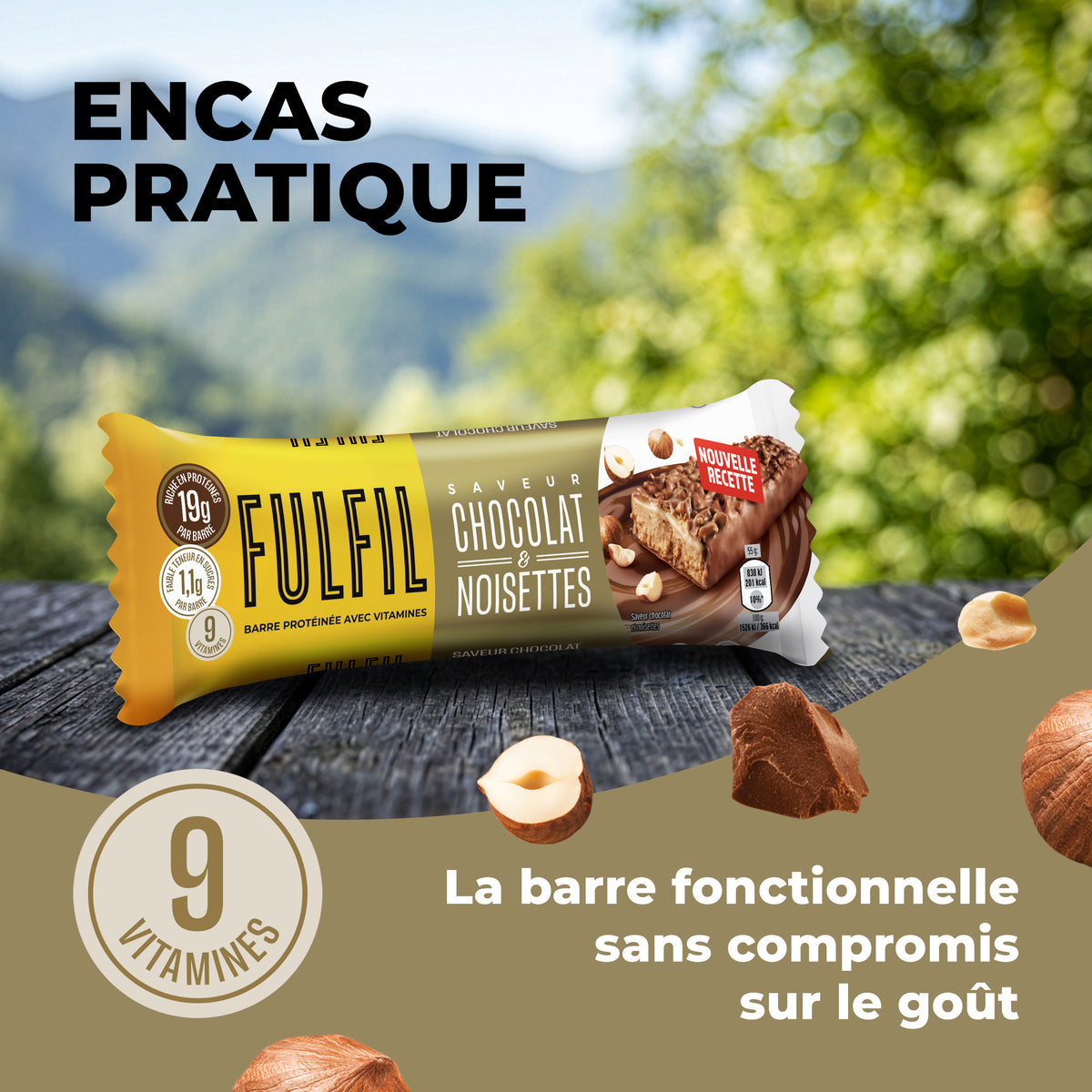 Barre Protéinée Saveur Chocolat & Noisettes - 12x55g