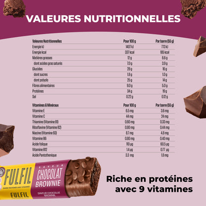 Barre Protéinée Saveur Chocolat Brownie - 12x55g