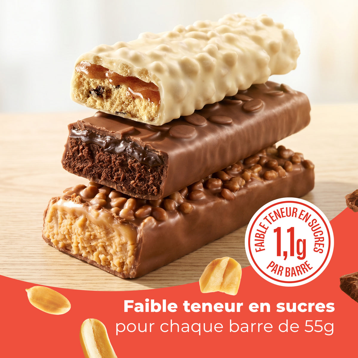 Barre Protéinée Saveur Chocolat & Beurre De Cacahuètes - 12x55g