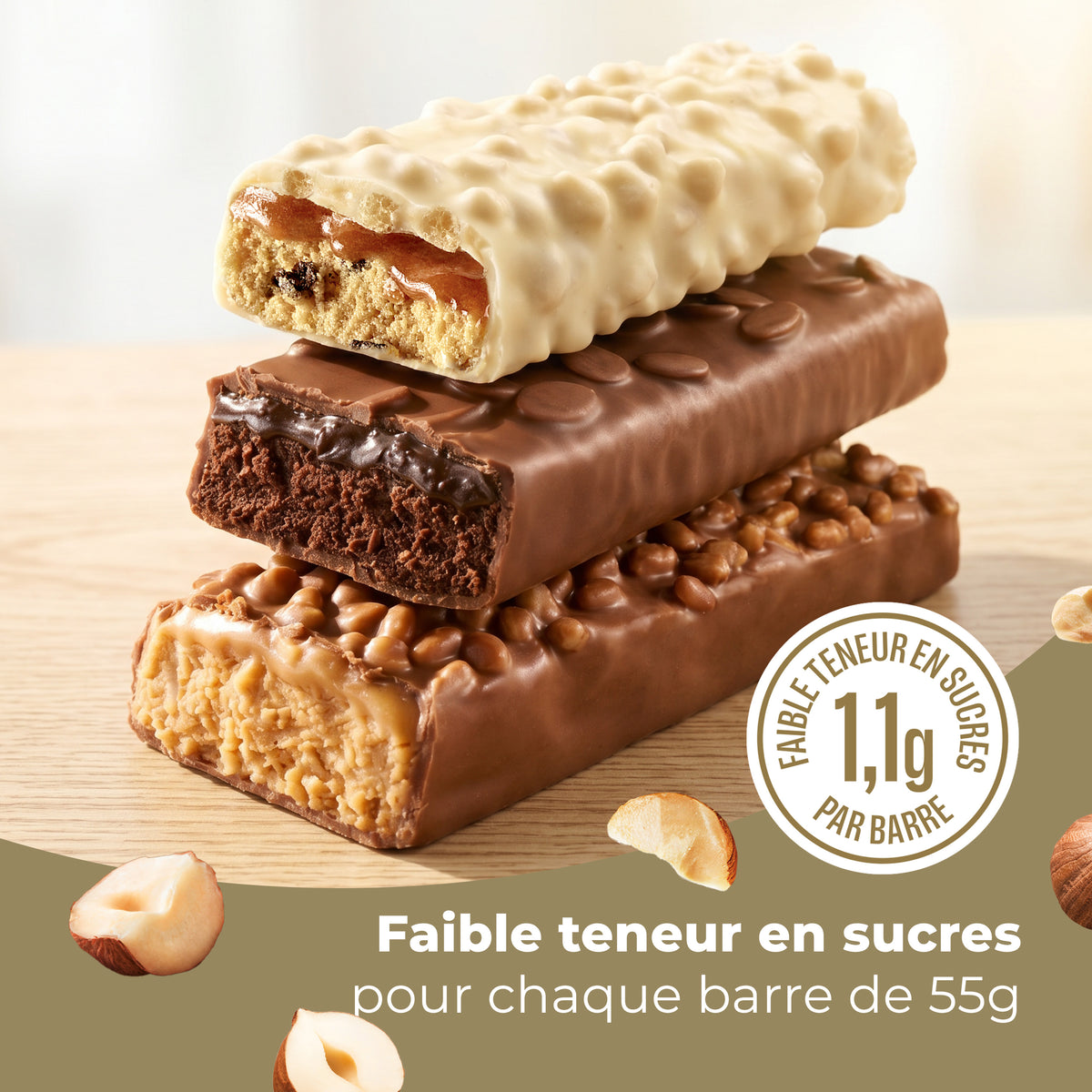 Barre Protéinée Saveur Chocolat & Noisettes - 12x55g